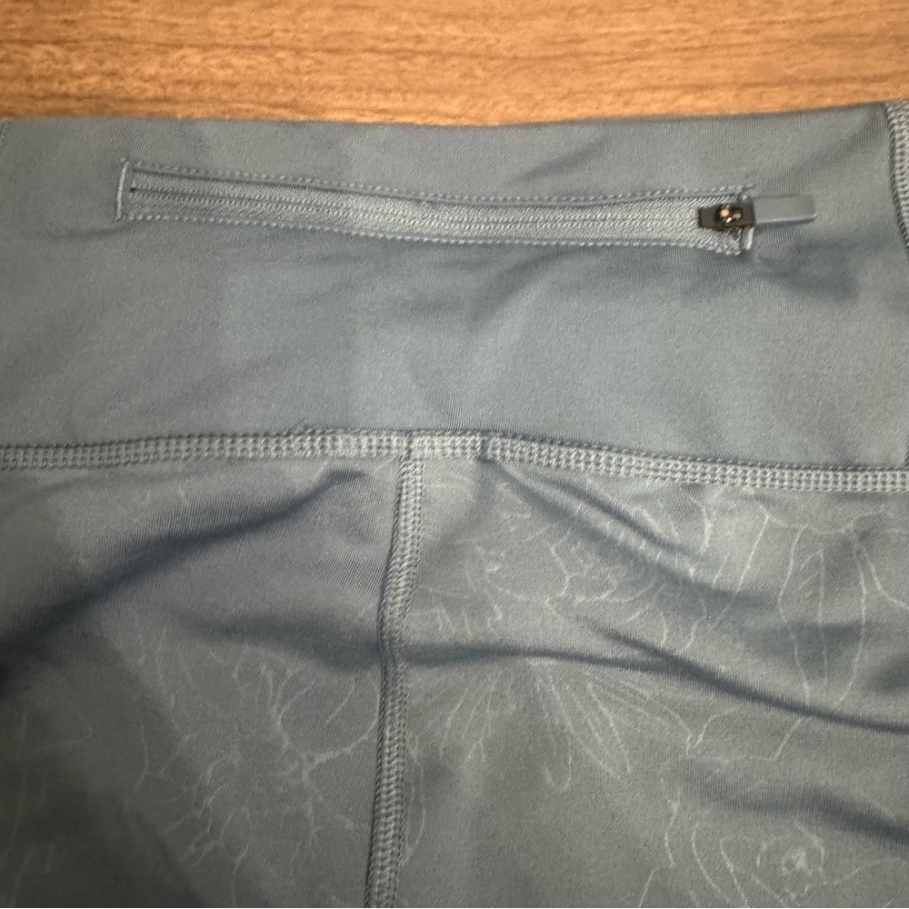 Adidas Womens XL Blue Climalite Climawarm Floral Embossed Cold Weather Leggings - Picture 8 of 13